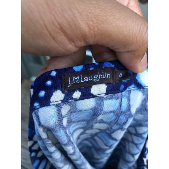 J.McLaughlin LouisaโMay Cobblestone Bias Midi Skirt Blue & Cloud, Sz 4, MP $158 - Picture 6 of 8